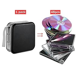 LIOVODE DVD Case, 48 Capacity CD Case Portable CD