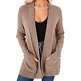imesrun Womens Open Front Cardigans Casual Long Sleeve Classic Knit Sweater Outerwear with Pockets