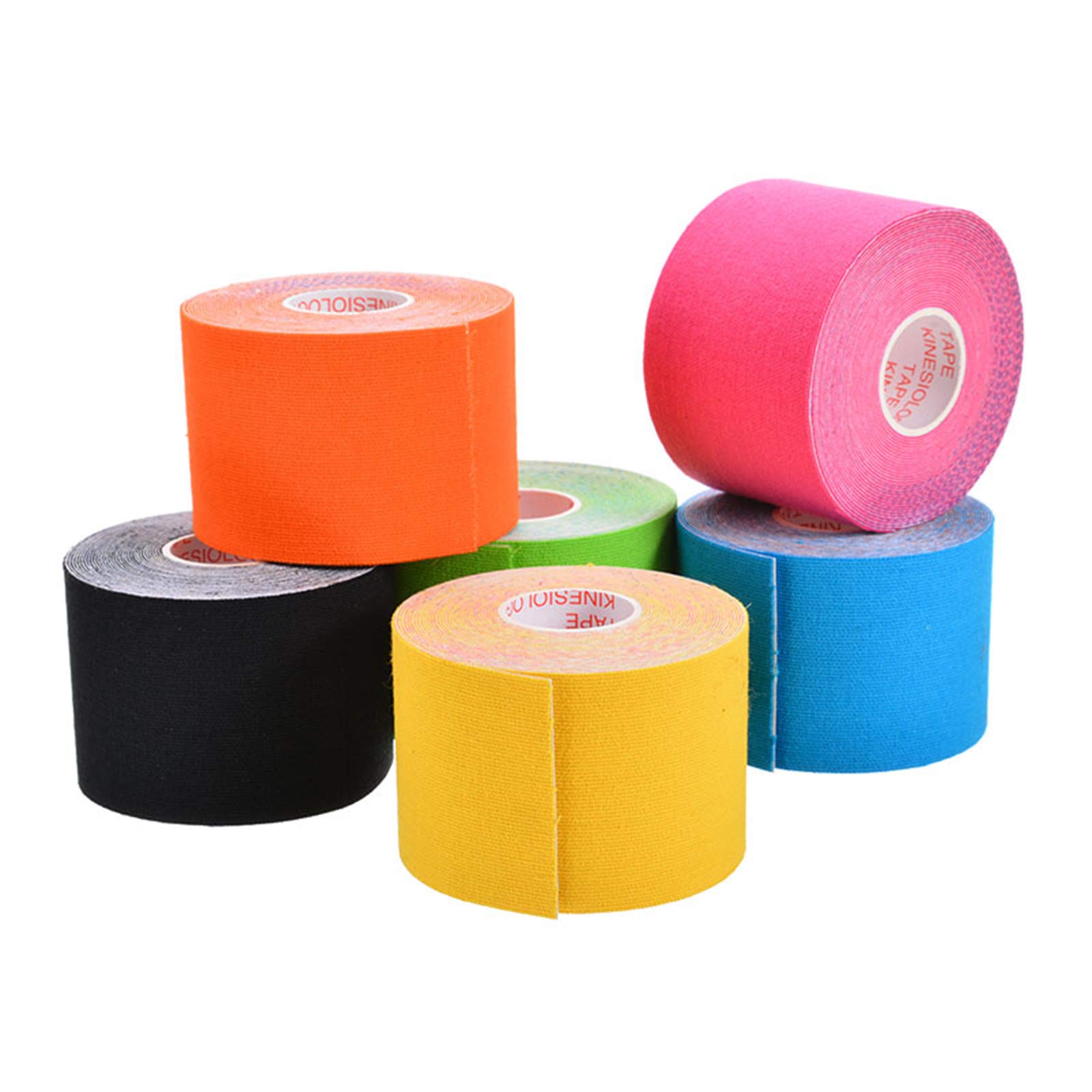 Jabtraxx 6 Rolls 5 m x 5 cm Muscle Support Tape E-Book Application Examples Muscle Support Elastic Strapping Tape Sports Tape 6 Rolls 5 m x 5 cm