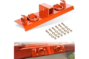 Heavy Duty Bolt on Compact Tractor Grab Hooks 2" Receiver D Rings Tractor Bucket Hooks Fit for Kubota Tractor, Orange