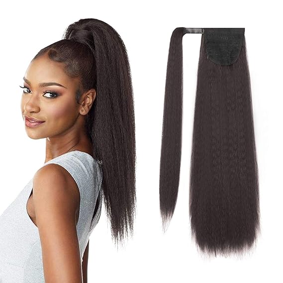 Sidaila Long Kinky Straight Ponytail Wrap Around Yaki