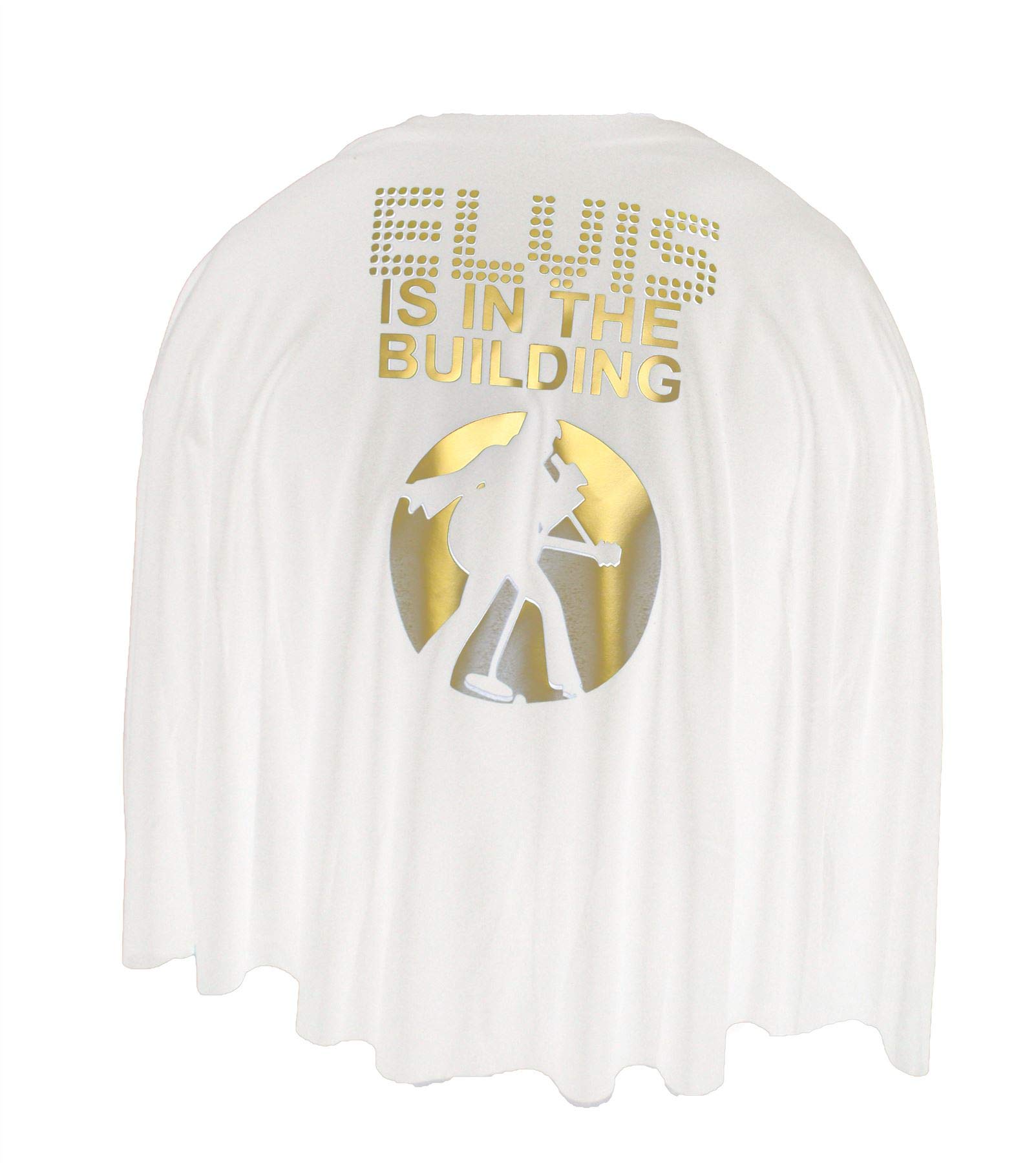 Adults White 24" Length The King is in The Building Rock & Roll 1940s 1950s Fancy Dress Costume Cape