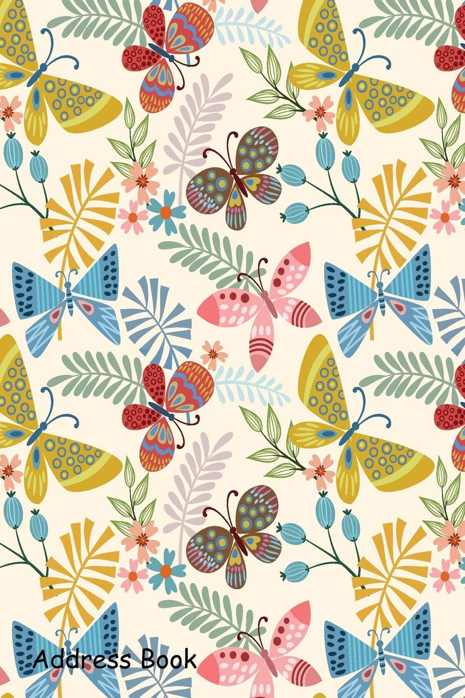 Address Book: For Contacts, Addresses, Phone, Email, Note,Emergency Contacts,Alphabetical Index With Butterfly Leaf Seamles Pattern