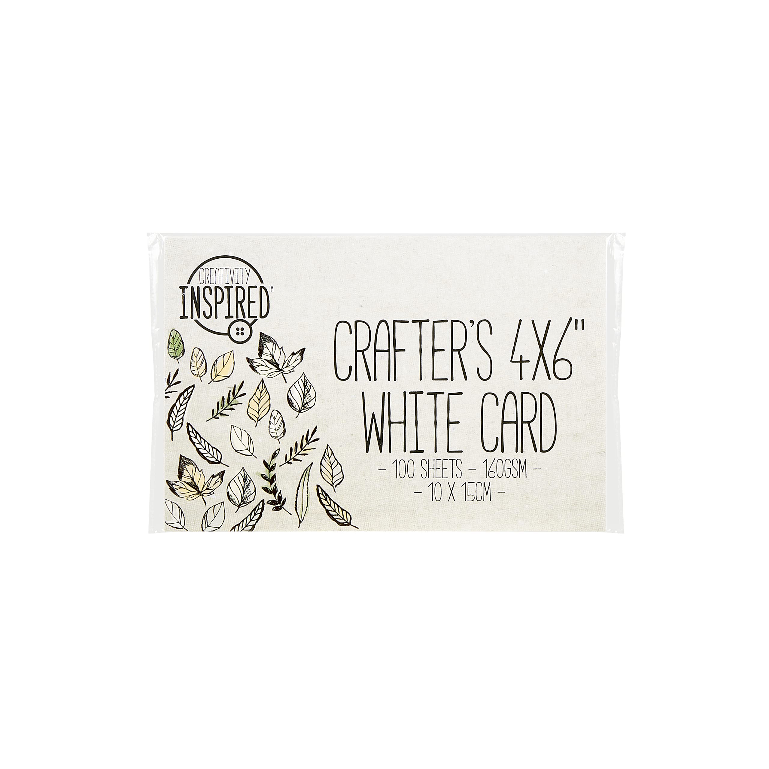 Creativity Inspired 4 x 6" White Blank Cards, Pack of 100 Cards, Card Making, Ideal for Hobbyists and Professional Crafters, Adults & Kids