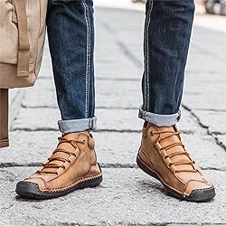 Dacomfy Men's Shoes Leather Work Boots Casual
