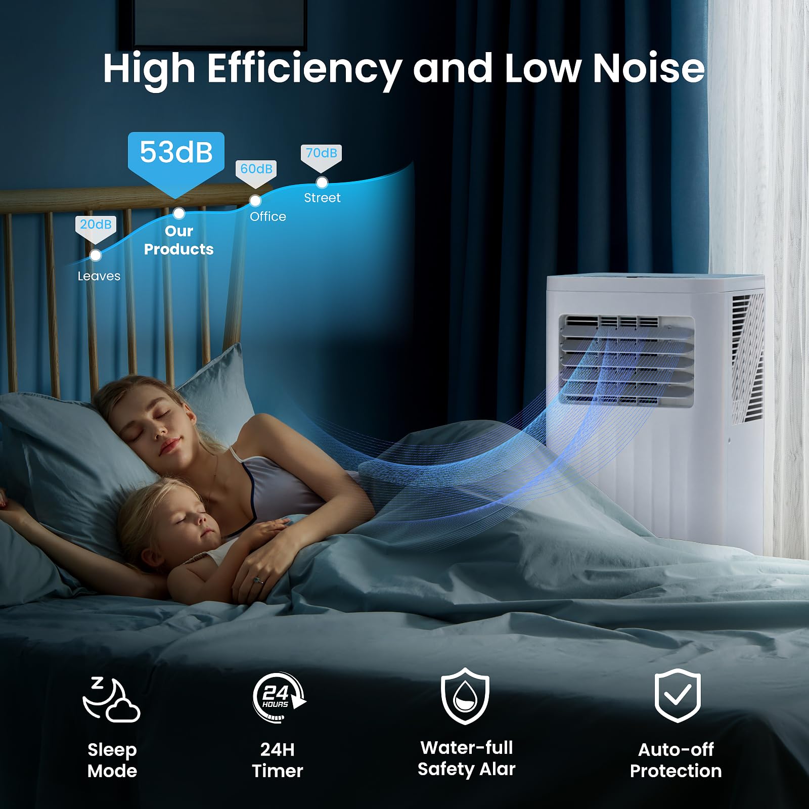 ZAFRO Portable Air Conditioners, 10000 BTU, 3 in 1 Portable AC Unit with Window Kits, Fan & Dehumidifier Modes, Cools up to 450 Sq.Ft, LED Display/Remote Control, 24H Timer for Living Room, Bedroom