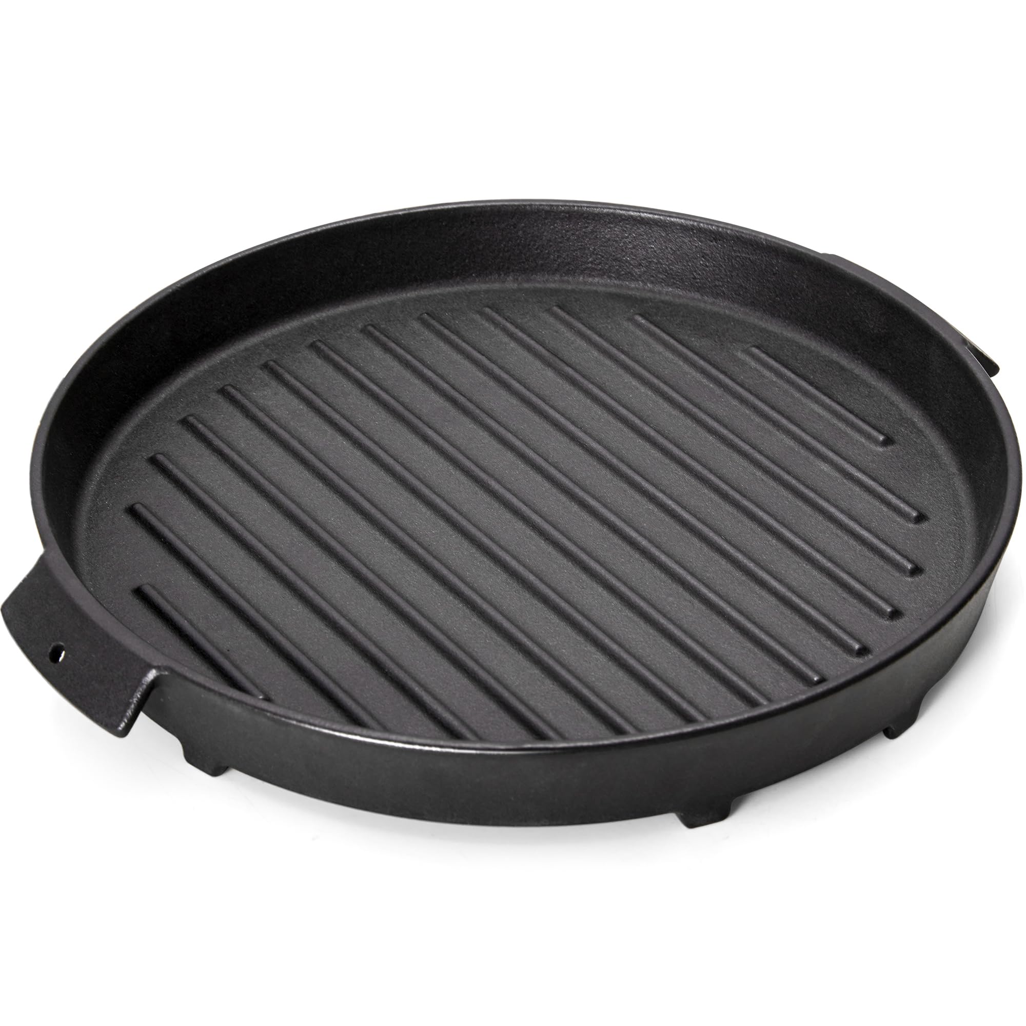 Photo 1 of MELLCOM 12 Inch Round Cast Iron Skillets, Uniformity of Heating Cookware for Rotatable Pizza Oven/Stove/Grill/Campfire, Pre-Seasoned Non-Stick Skillets, Easy to Clean