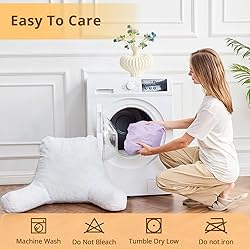 Sasttie Reading Pillow for Bed, Velvet Back Support
