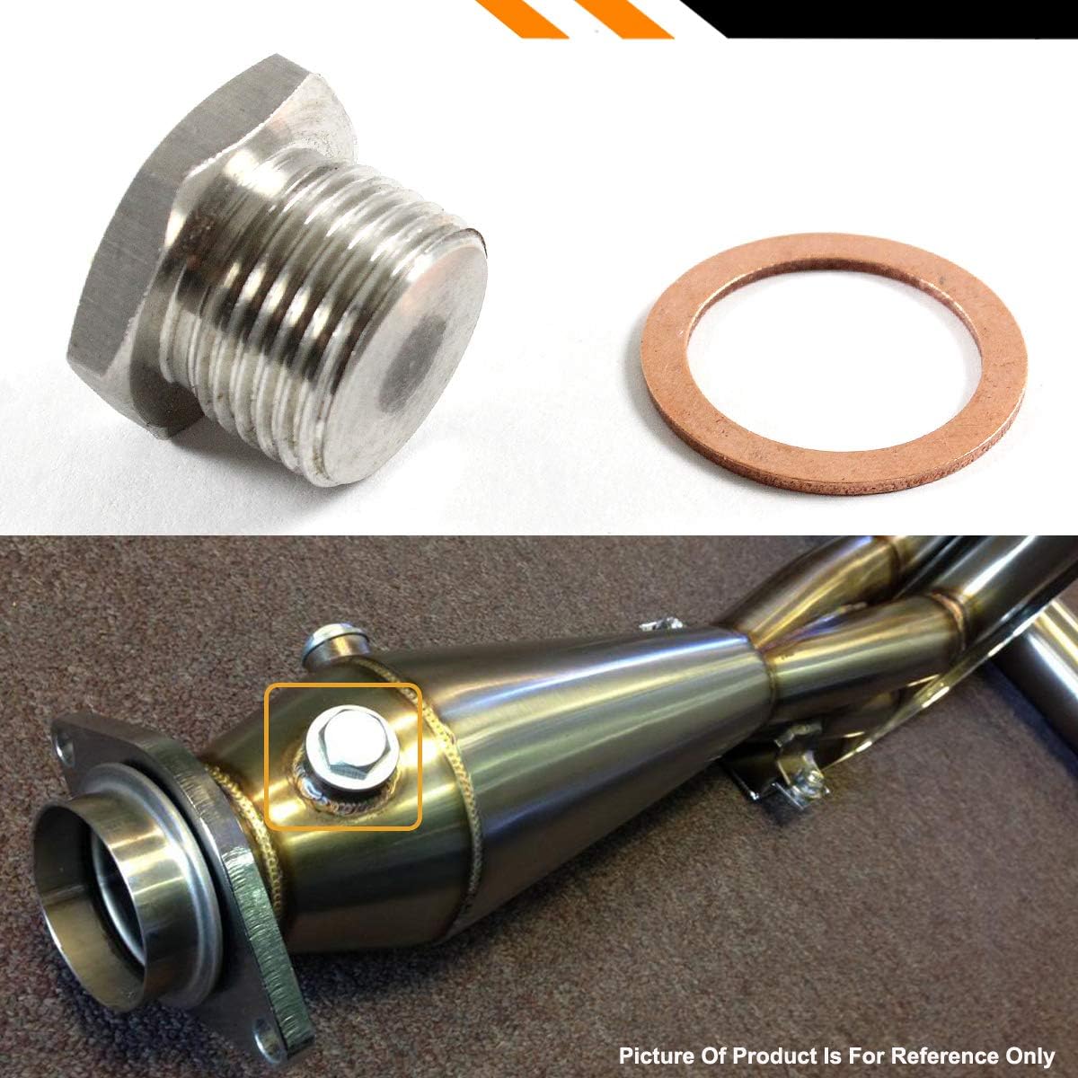 M18 X 1.5 Thread Silver 304 Stainless Steel O2 Oxygen