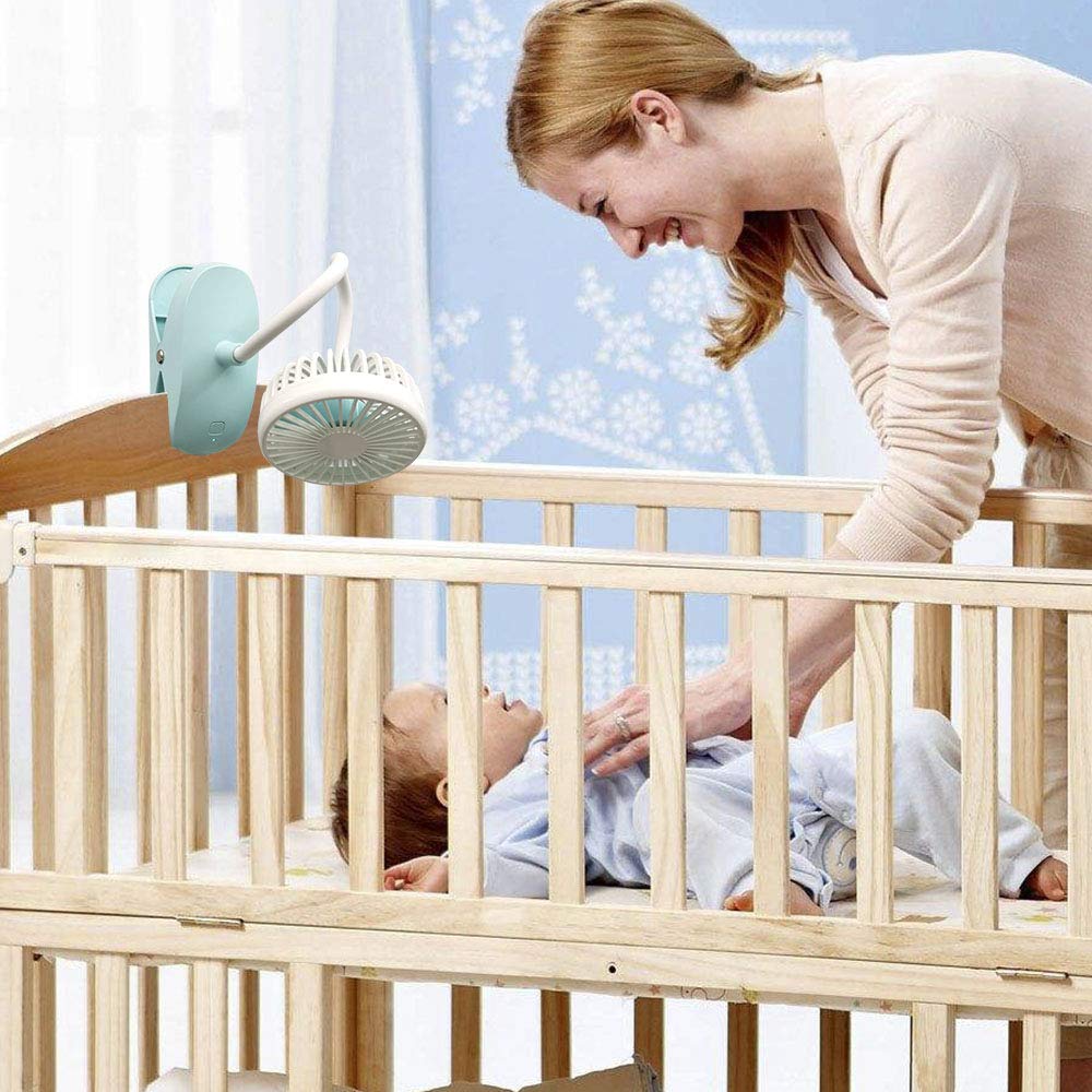 Bleu Voyages Camping Plein Air Siege Voiture Ventilateur Clip De Landau Usb Ventilateur De Bureau Silencieux De La Poussette Sur Les Mini Rechargeables Et Portables Pour Lits Bebe Cuisine Maison Ventilateurs