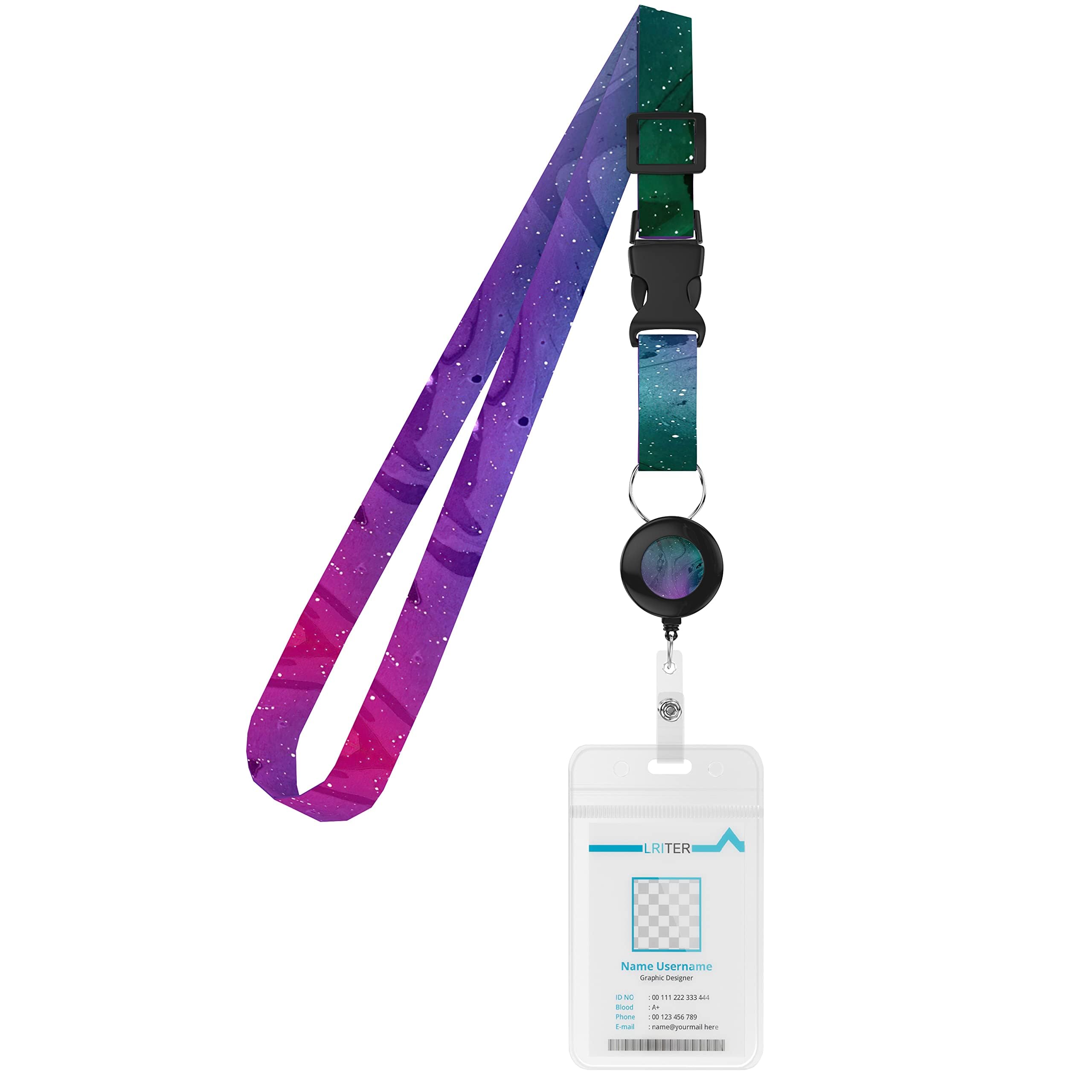 WOCOCN Cruise Ship Lanyard with Adjustable Neck Strap and Waterproof Clear Card Holder, Free Retractable, Carry with You to Protect Your Valuables (Purple) โ image 1