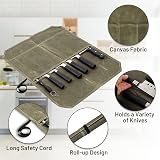 Leogony Knife Roll Bag 7 Pocket Waxed Canvas Chef Knife Case 56x45 cm view 3