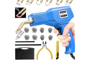 VTSHENY 150W Plastic Welder,Plastic Welding Kit with 800pcs Hot Staples,2pcs pp Plastic Welding Rods,knife,Plier, Plastic Welding Machine Plastic Repair Kit for Car Bumper Crack Repair Tools(blue)