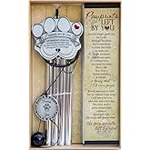 Pet Memorial Wind Chime - 18" Metal Casted Pawprint Wind Chime - A Beautiful Remembrance Gift for a Grieving Pet Owner - Includes Pawprints Left by You Poem Card
