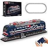 Mould King 12045 Train Building Blocks Sets, Remote/App Control MS Electric Locomotive Building Set with Track, City Model Tr