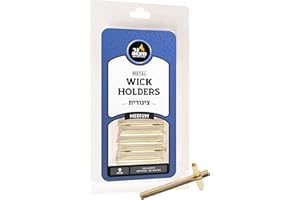 Ner Mitzvah Metal Wick Holder Set - 9 Medium Holders and 50 Wax Coated Wicks, Sits in Full Oil Cup for Optimal Safety and Burn Time