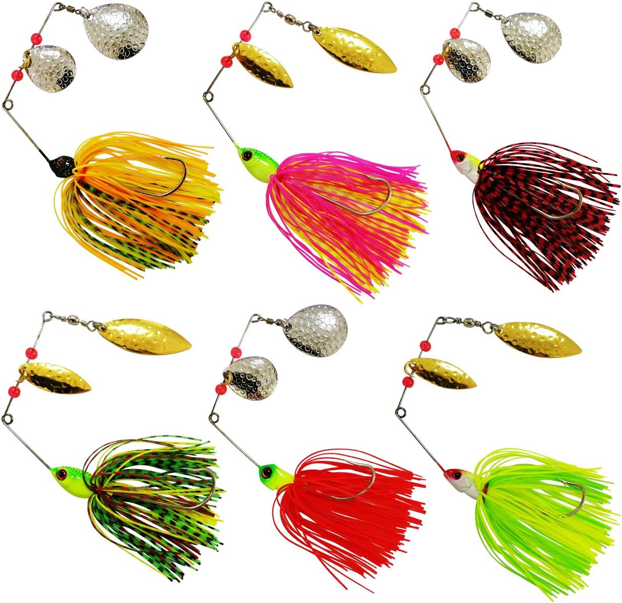 JSHANMEI Fishing Spinnerbait Lures Kit, Hard Metal Spinner Bait Jig Lures Buzzbait Swimbait for Pike Bass Trout Salmon Freshwater Saltwater Fishing : Sports & Outdoors