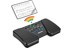 SUNYIN Wireless Page Turner Pedal Buletooth Foot Pedal Music Page Turner for Phones Ipad Tablets Phone Rechargeable Hands-Free（Black)