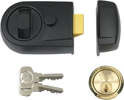 Yale 60mm Black Contemporary Nightlatch Standard Security with 2 Keys
