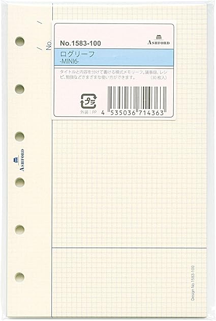 Amazon ミニ6穴サイズ ログリーフ 30枚 システム手帳リフィル 15 100 システム手帳用リフィル 文房具 オフィス用品