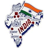 India Country Outline Refrigerator Magnet, Approximate Size 2 inch x 3 inch