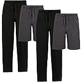 Fruit of the Loom mens Sleep Pajama Pants and Shorts, 4-pack