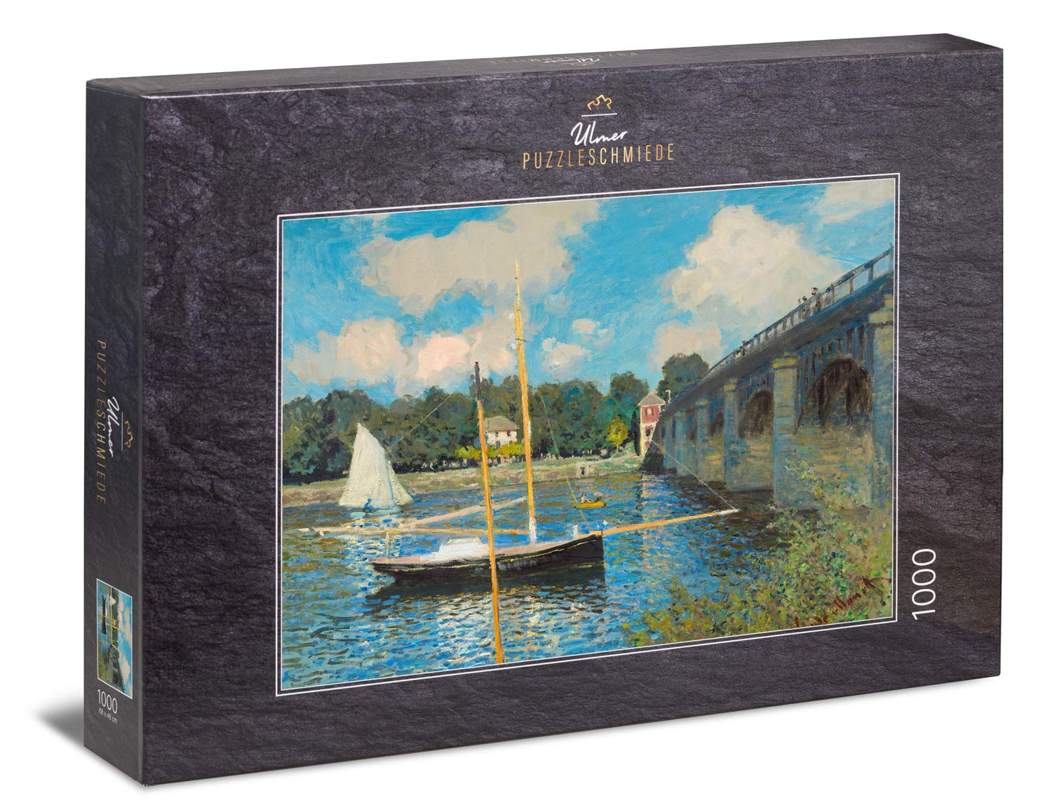 Ulmer Puzzleschmiede - Puzzle "Claude Monet - Bridge of Argenteuil": 1000 pieces jigsaw puzzle - The famous painting of the artist as a puzzle