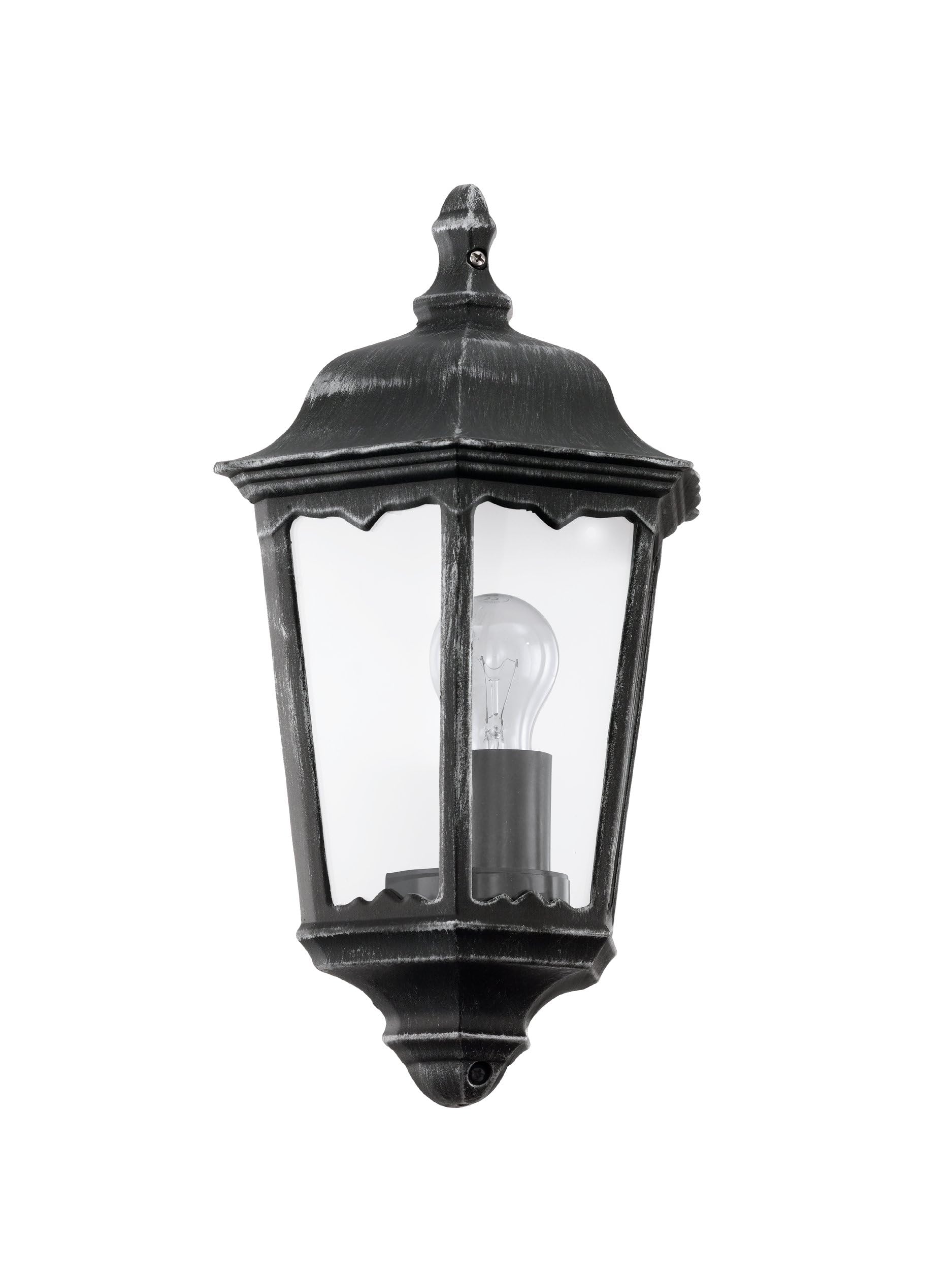 Eglo 93459 NAVEDO Exterior Wall Light in Black and Silver-Patina