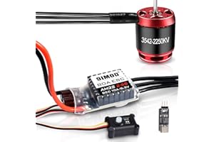 9IMOD 3in1 Outrunner Brushless Motor ESC Combo for 1/8 1/10 Scale RC Crawler Car RC Trucks: 3542 2250KV Sensorless Brushless Motor & AM32 80A 2S-6S Brushless ESC w/USB Linker Speed Control Programming