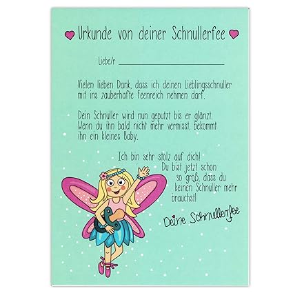Schnullerfee urkunde