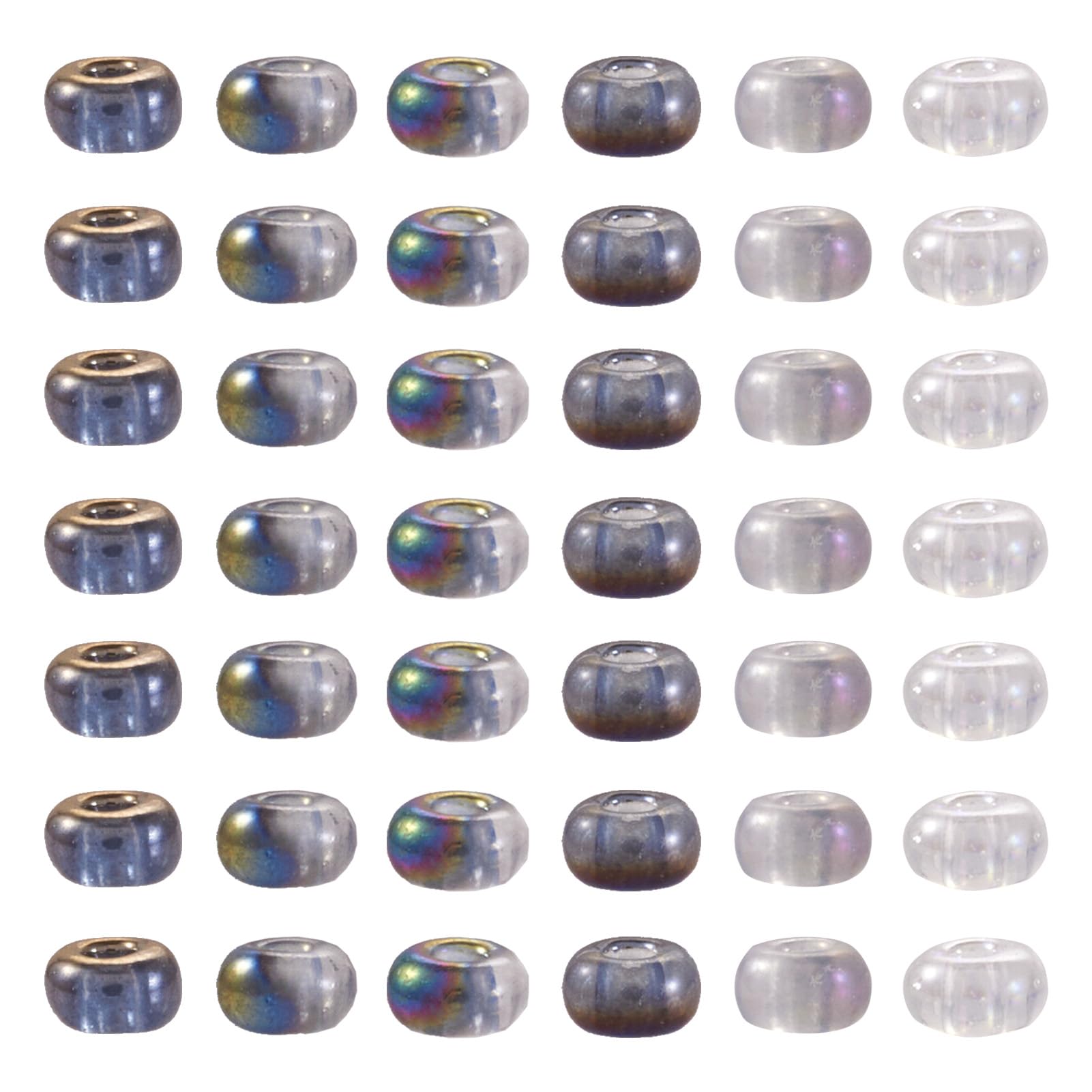 Crafans 120G 8/0 Glass Seed Beads 6 Colors 3MM Round Seed Beads Half Plated Mini Spacer Beads Bulk Crafts Glass Beads for DIY Bracelet Jewelry Making