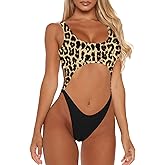 Sovoyontee Women's Sexy One Piece Swimsuits Cheeky Thong Bikini Bathing Suit