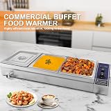 TAIMIKO Electric Bain Marie Food Warmer 1500W 3x 1/2GN Wet Well Catering view 3