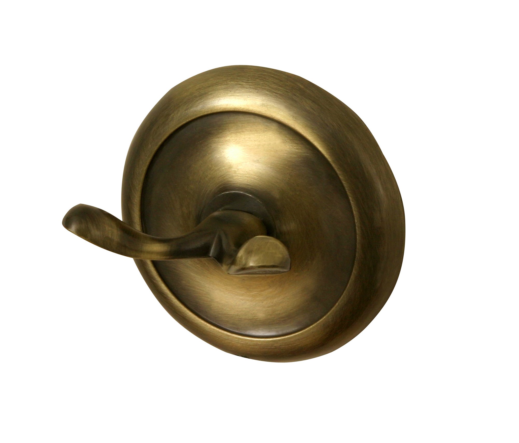 Bisk 00408 Deco Double Wall Hook in Antique Brass, 7.5 x 6 x 7.5 cm