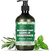 Rosemary Mint Grow Long Leave In Conditioner,Creamy Smooth Vitamin B5 Hair Conditioner, Deep Treatment Heat Protectant P P T,Anti-Frizz Anti-Hair Loss for Dry Damaged,Color-treated Hair