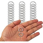 Rrina 30Pcs 304 Stainless Steel Welded Heavy D-Rings for Hand DIY Accessories Hardware Bags Ring Dog Leashes Dee Ring (1/2inch)