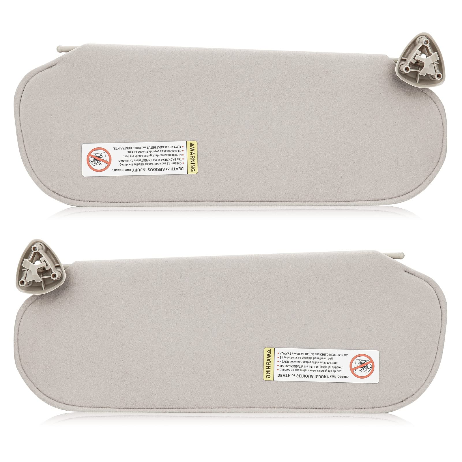 Photo 1 of (USED/FAIR) Left & Right Sun Visor for 1999-2014 Chevy Express & GMC Savana 1500, 1999-2019 Express & Savana 2500 3500, Driver & Passenger Side Cream-Grey Sunvisor Replacement 84054688 84054695