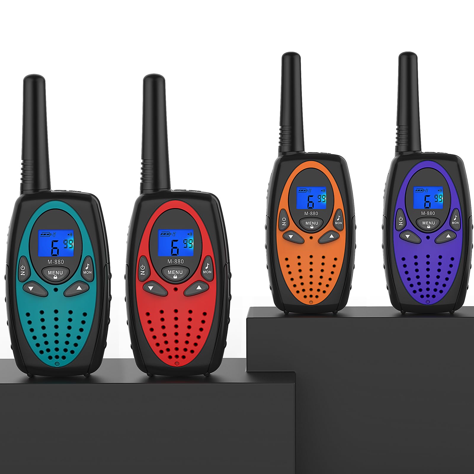 Photo 1 of Topsung Walkie Talkies Long Range, M880 Two Way Radio for Adults with LCD Screen/Resistance Wakie-Talkies with Noise Cancelling for Men Women Outdoor Cruise Ship (Blue YellowGreen Red Orange)
