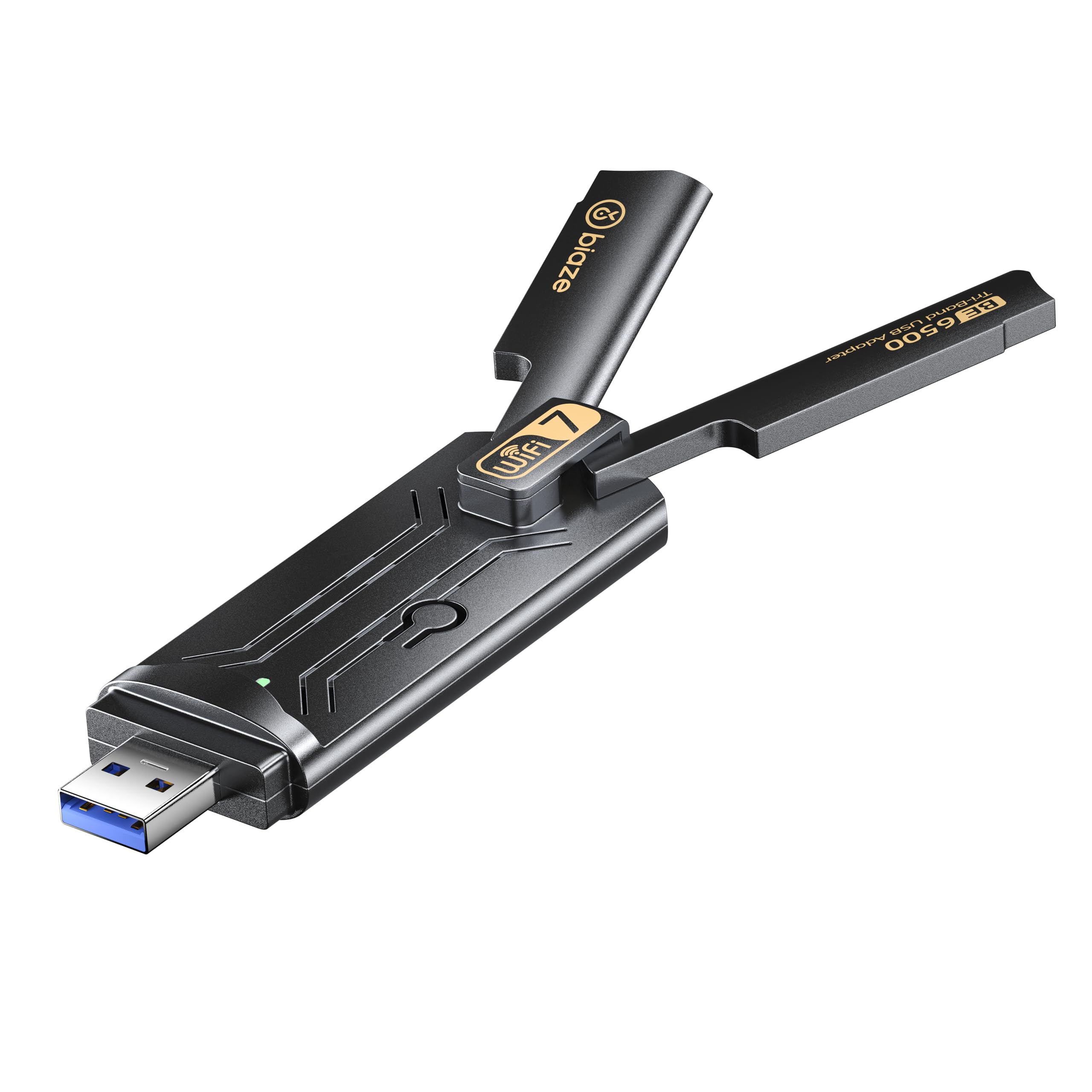 Photo 1 of Biaze WiFi 7 Wireless Network Card, Plug and Play Without Removing Host, USB 3.0, Total Speed 6500Mbps, Tri-Band Wireless, Driver Included, Windows 10/11 Compatible.