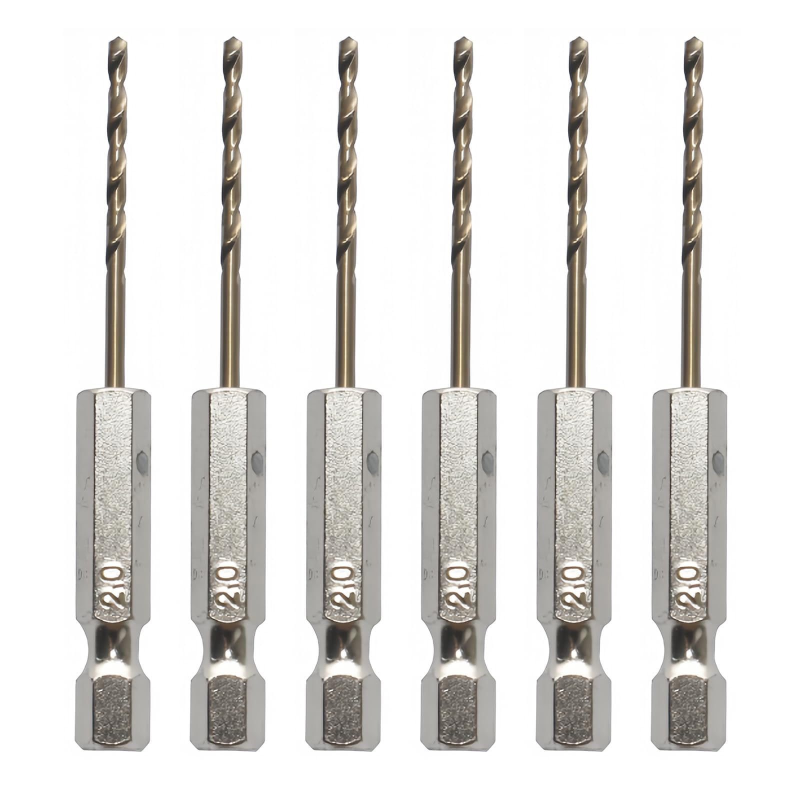 VZU 6Pcs 1/4" Hex Shank Drill Bits 2mm High Speed Steel Twist Drill Bit, Metal Drill Bits for Hard Steel for Wood Stainless Steel Metal Plastic Plastic