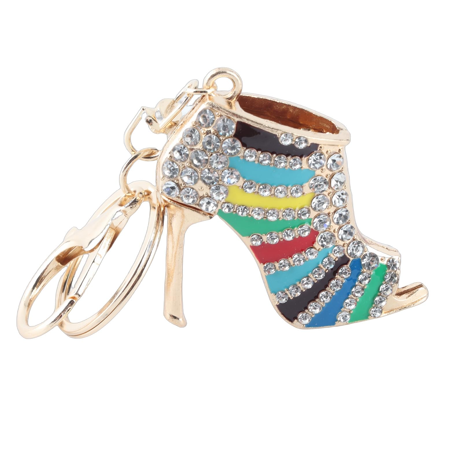 Hilitand Key Ring Colorful Crystal High Heels Rhinestone Key Chain, Ring Bling Rhinestone Pendant for Key/ Handbag/Phone/Car Pendant Accessory