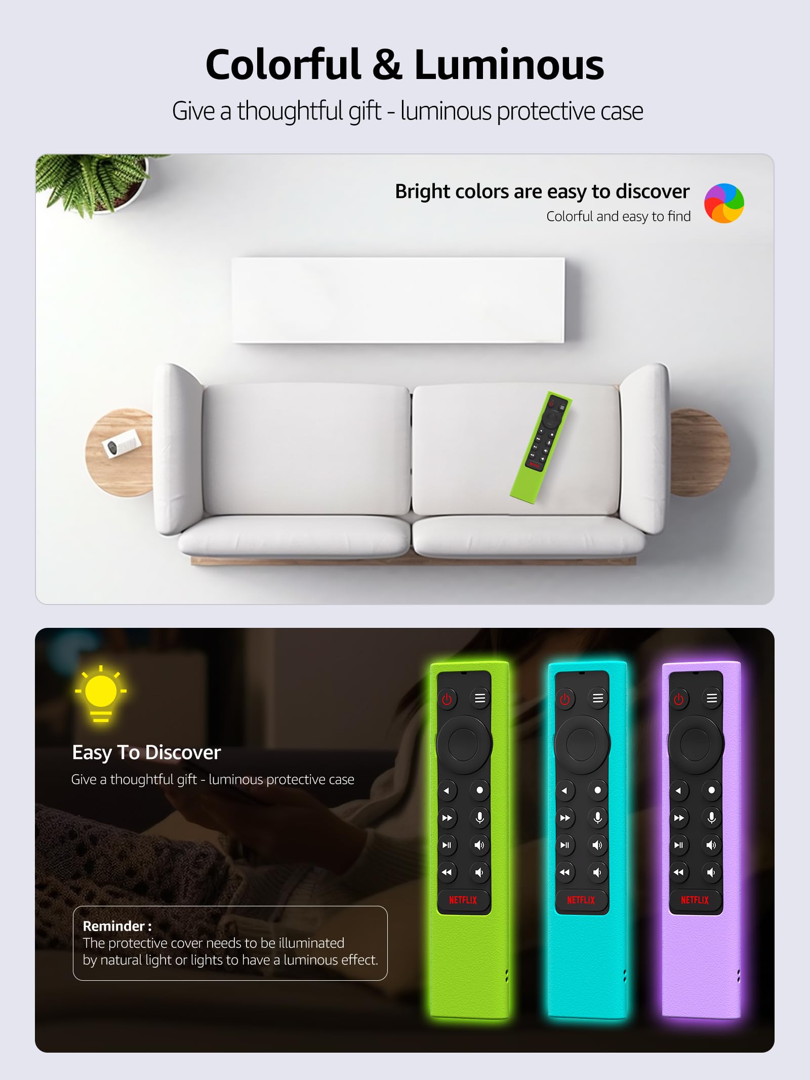 Shockproof Case Compatible for NVIDIA Shield Android TV Pro 4K HDR Streaming Media Player,Skin Holder for NVIDIA Shield Remote Controller(Glow-Purple)