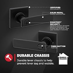 Kwikset Breton Entry Door Handle with Lock and