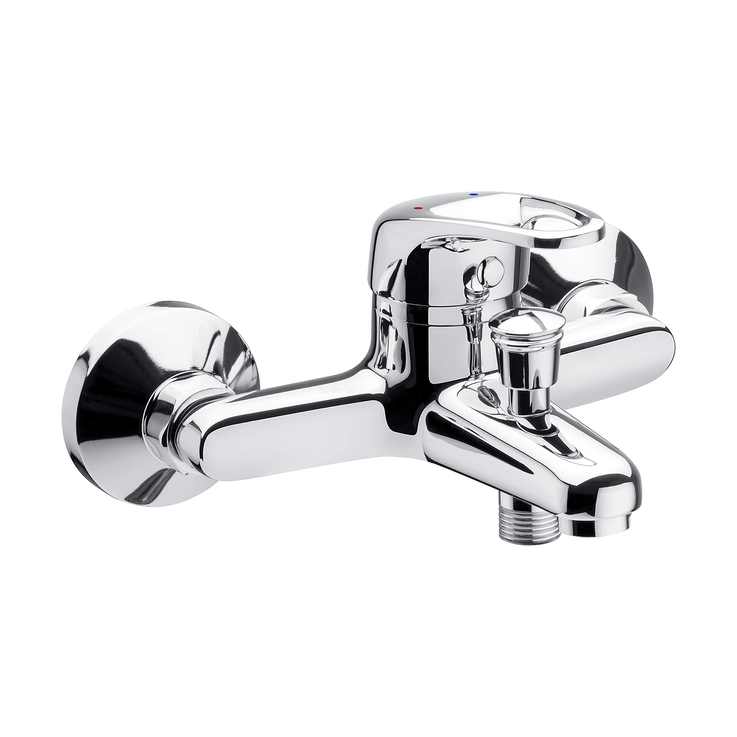 Cornat Tavira TAV2 Bath Tap Fitting-High-Quality Brass Body-Chrome-Plated-1/2 Inch Shower Outlet/Single-Lever Wall Mounting Mixer