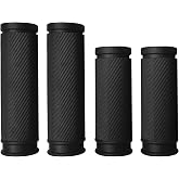 TIKBRO 4Pcs Bike Handlebar Grips, 85mm 105mm TPR Rubber Short Grips Fit Twist Shift and Revoshift
