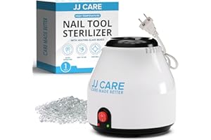 JJ CARE Nail Tool Sterilizer with Glass Beads | Implement Tweezer Disinfectant Container | Salon & Manicure Disinfectant Jar Small