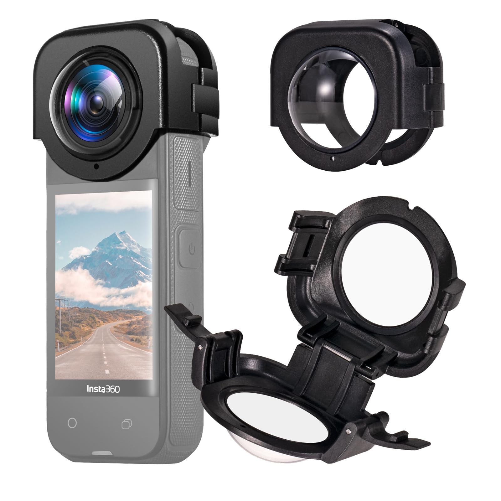MotuTech Lens Protector for Insta360 X4 Optical Glass Anti-Scratch Detachable Lens Cap