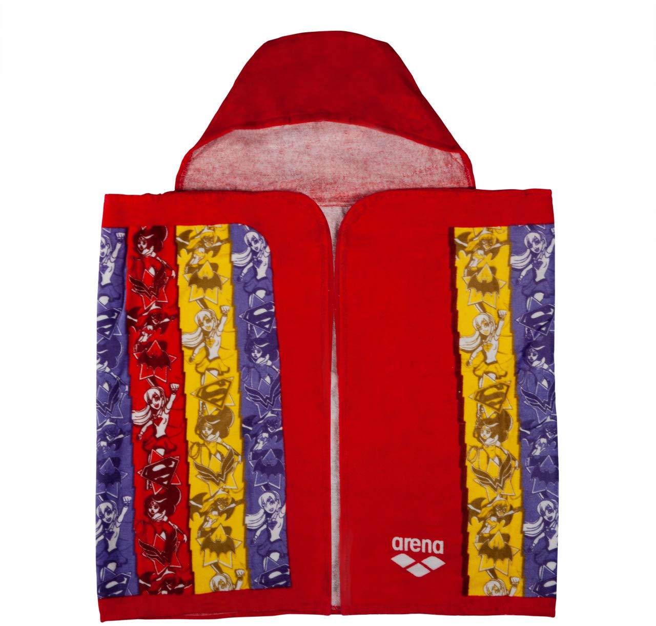 Arena Kids' Unisex Youth Poncho Hooded Towel Swimwear Cover Up, Super Hero Girls, S