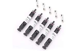 BougeRV 5PCS 15A Solar Fuses Holder Inline, 5PCS PV Inline Fuse Holders 15 Amp for Solar Panel and Solar Controller, Waterproof Solar Fuse Connector, Solar Surge Protection Device