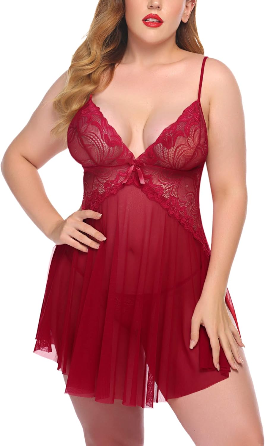Avidlove Women Lace Lingerie Babydoll Sexy Chemise Exotic Nightgowns Bridal Nightdress at  Women’s Clothing store